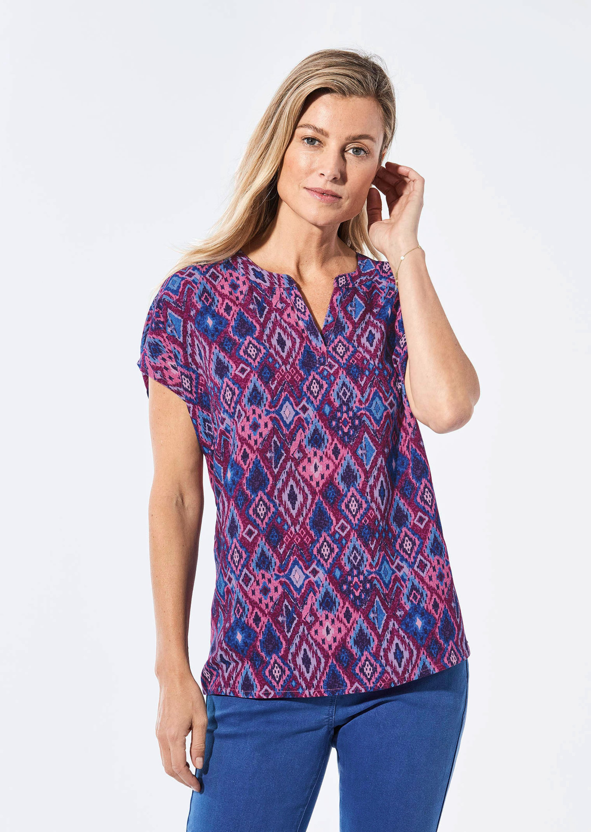 Blouse met tuniekhals