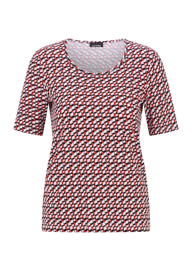 Viskoseshirt mit spannendem 3D-Print