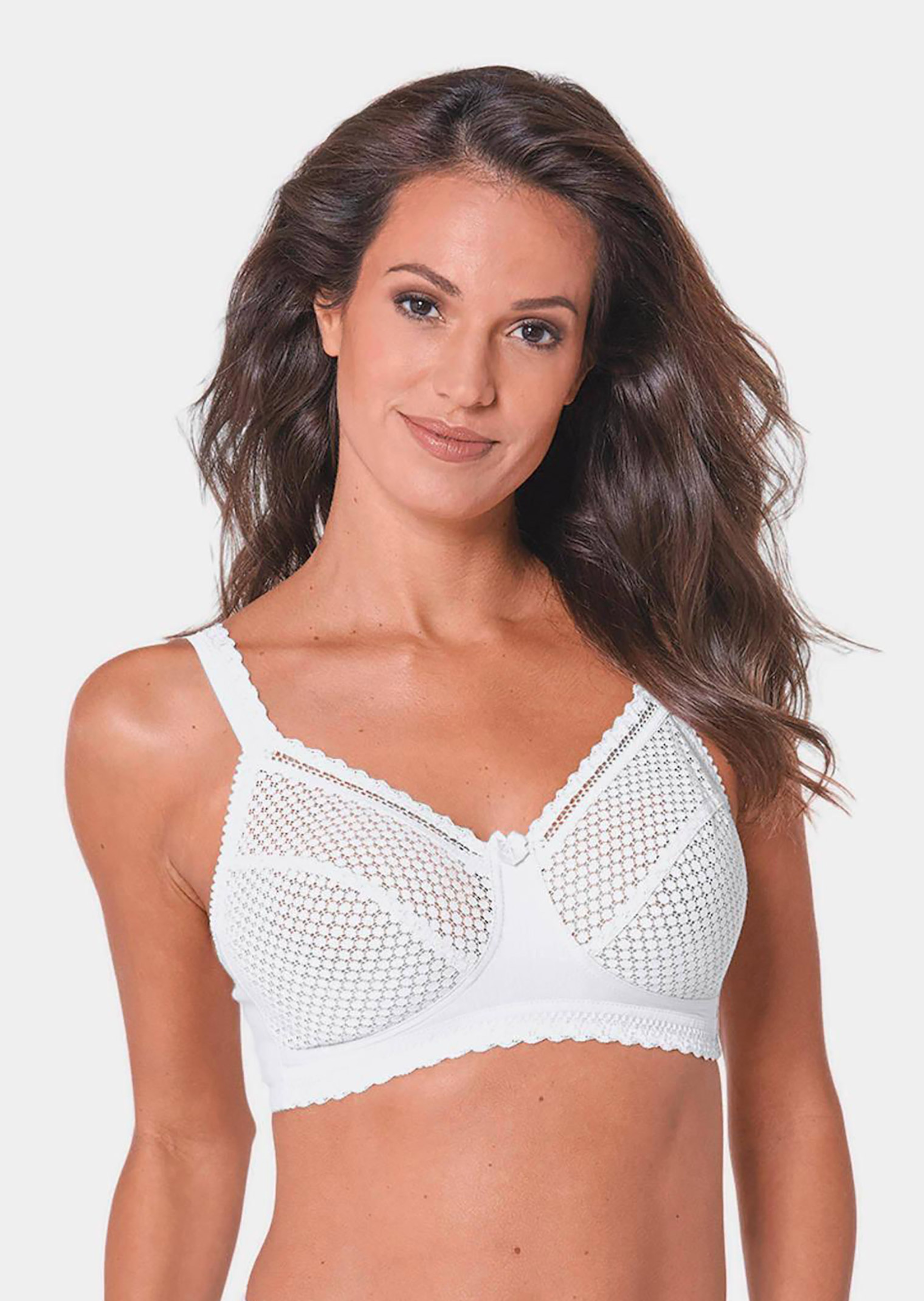 Soutien-gorge sans armature en coton et dentelle