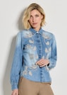 Jeansbluse mit floraler Stickerei thumbnail 7