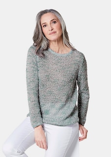 Effektvoller locker gestrickter Bändchengarnpullover thumbnail 4