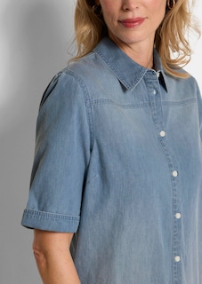 Kleid in Jeans-Optik aus reiner Baumwolle thumbnail 5