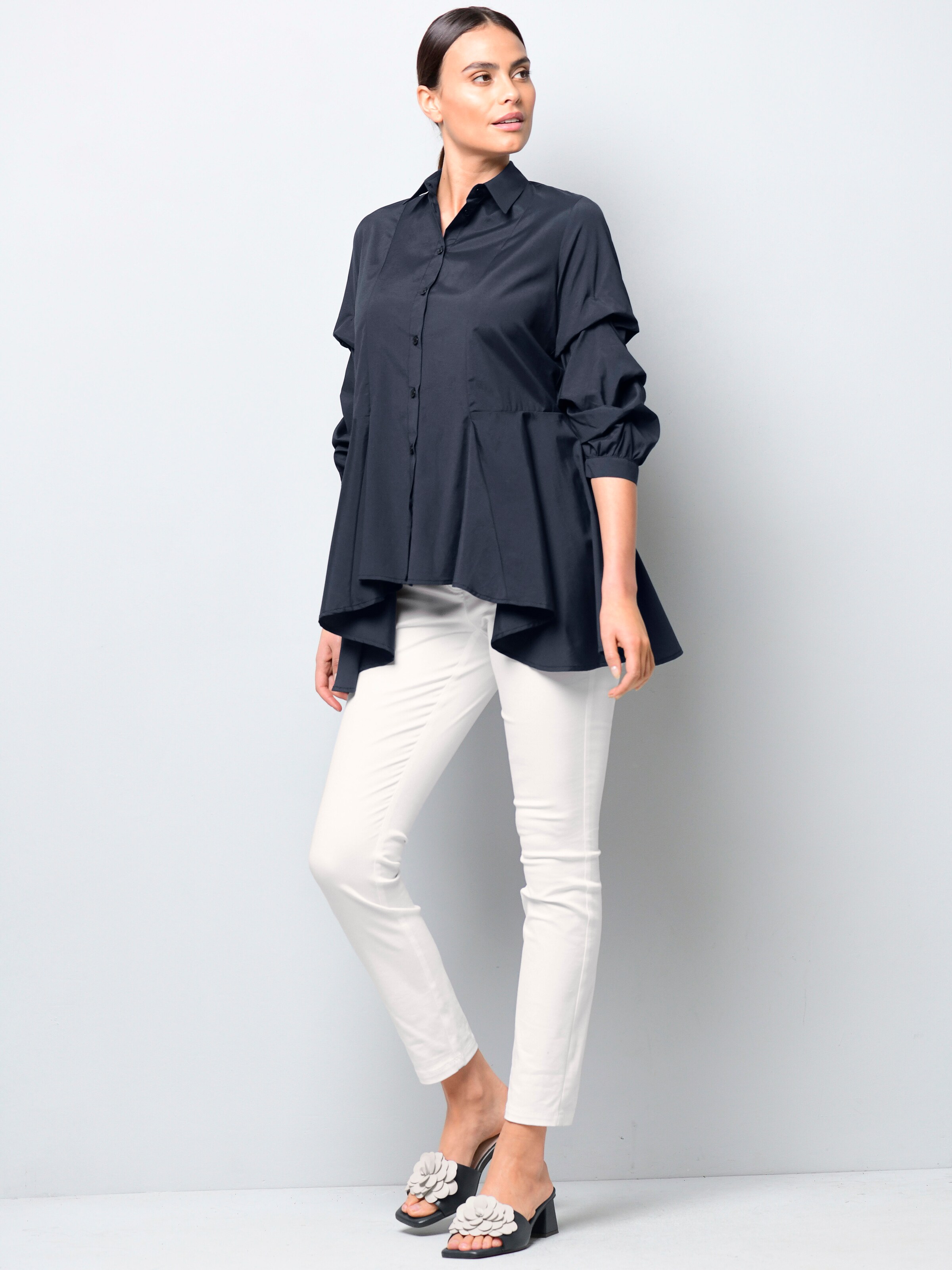 Bluse mit gerafftem Ärmel