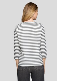Gestreept shirt met glinsterende print voor thumbnail 3