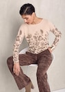 Kaschmirpullover mit botanischem Print thumbnail 1