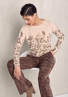 Kaschmirpullover mit botanischem Print thumbnail 1