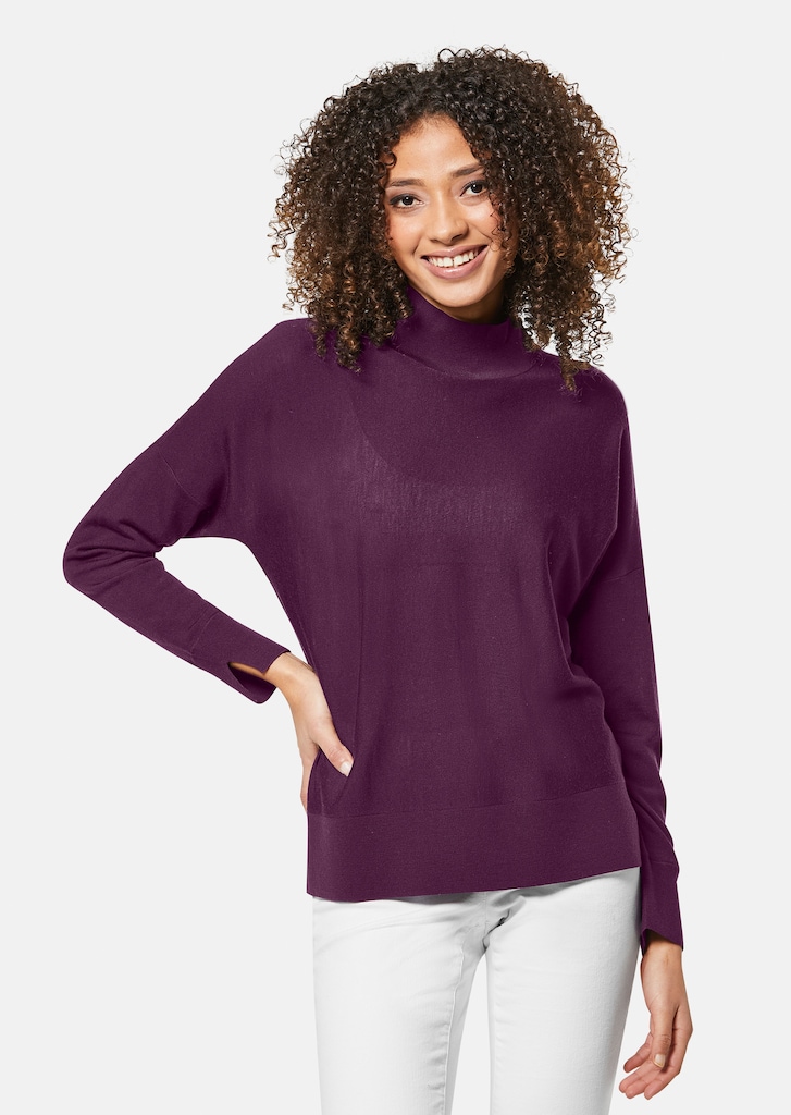 Stand-up collar jumper with long sleeves