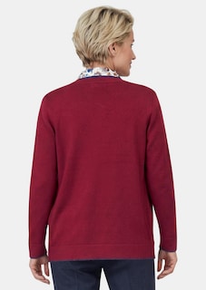 Lang tricot jasje met contrastkleurige sierranden thumbnail 3