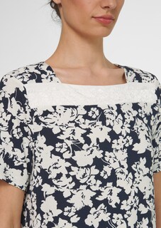 Sleepshirt mit Spitzeneinsatz und abstraktem Floralprint thumbnail 5