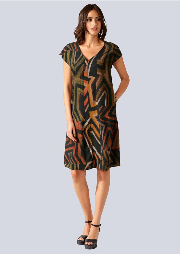 Kleid mit Ethnodruckdessin 2