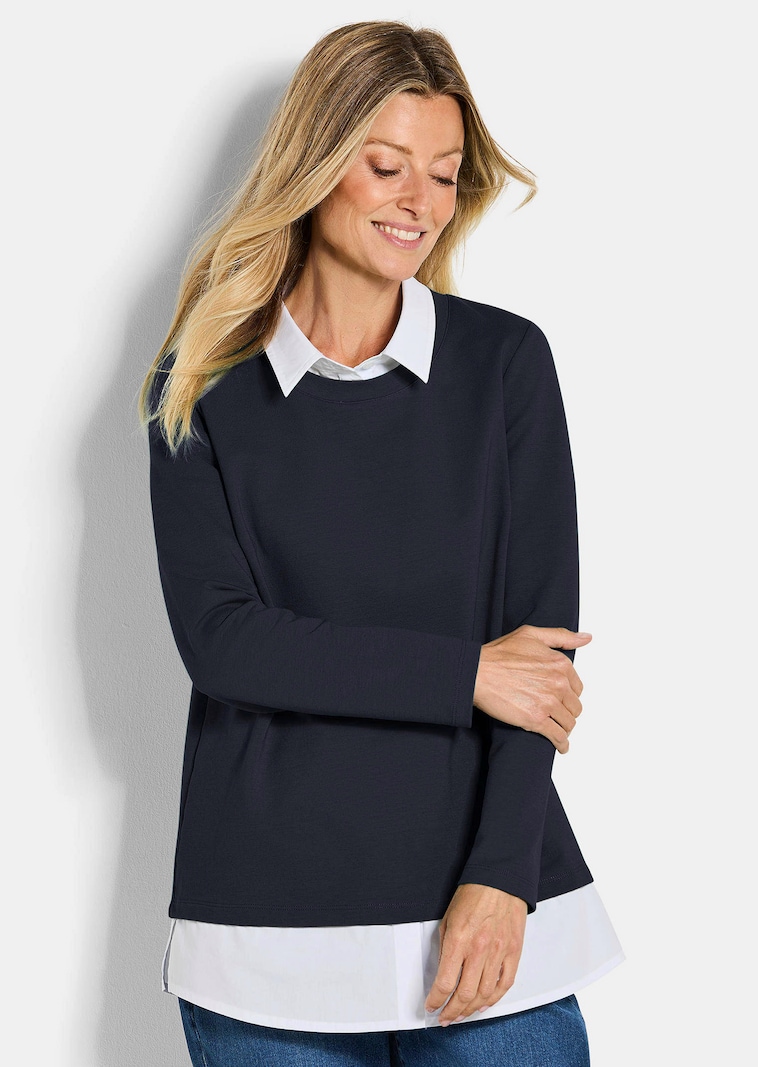 Sweatshirt in 2-in-1-look