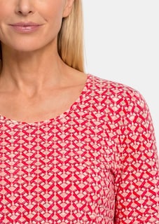 Jersey shirt met minimal ruitpatroon thumbnail 5