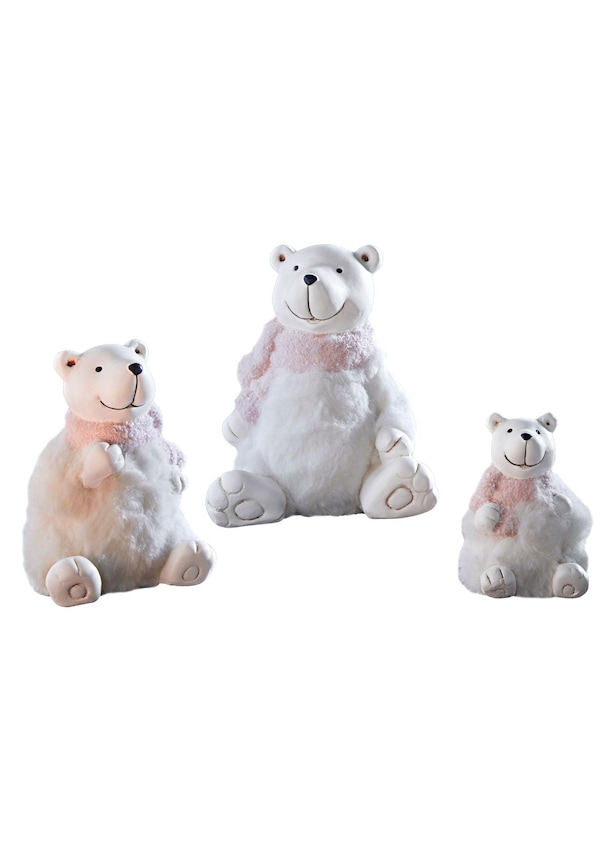 Lot de 3 ours polaires avec écharpe
