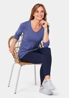 T-shirt à encolure en V et manches 3/4 thumbnail 4