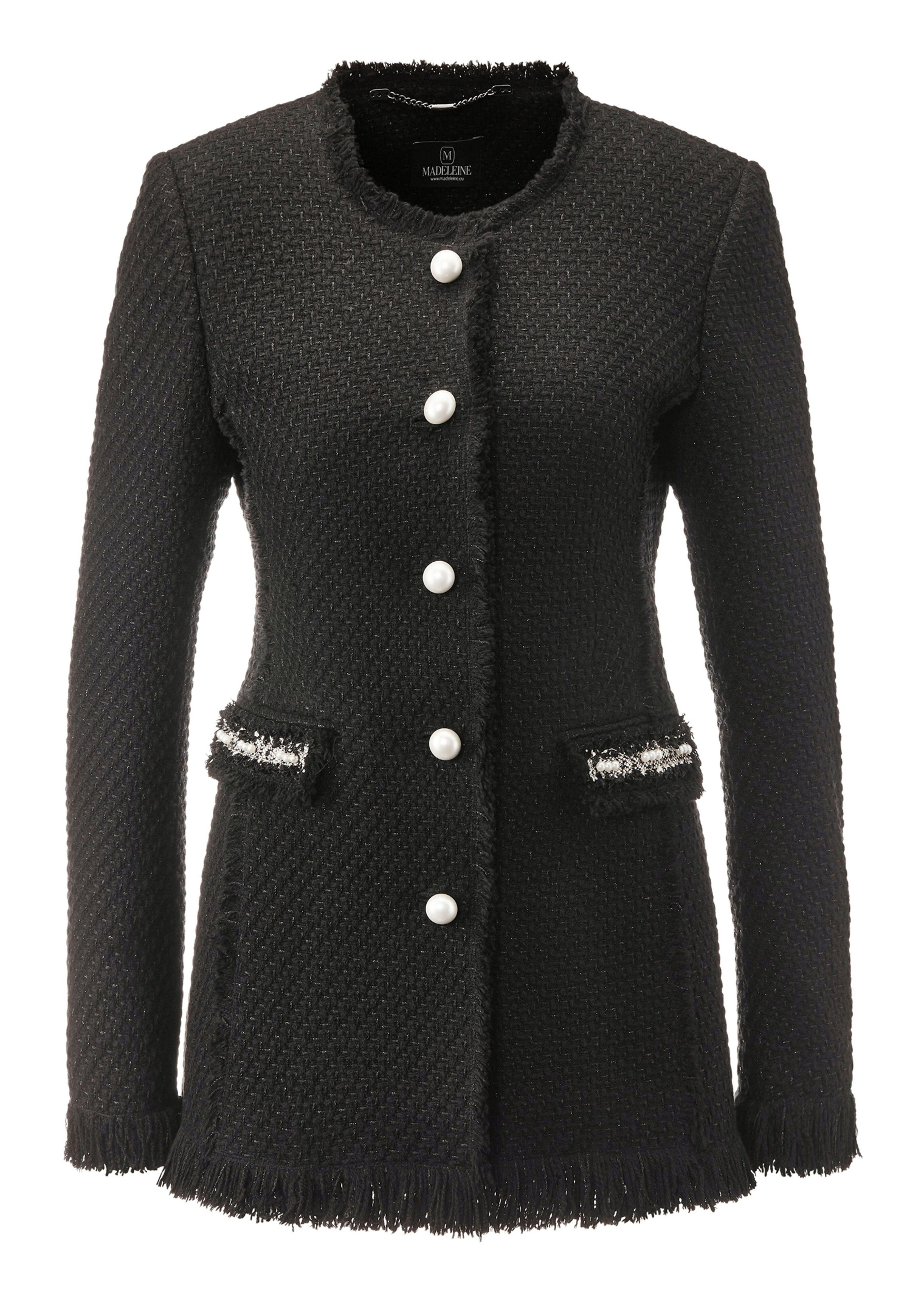 Longblazer mit Perlendekoration und Fransen