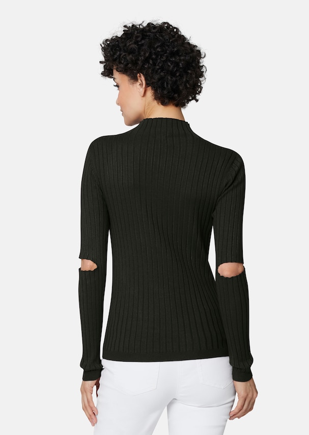 Rib-knit jumper with sophisticated cut-out sleeves 2