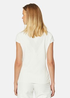 figurbetonter Kurzarm-Pullover mit Struktur-Muster thumbnail 3