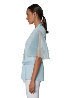 Metallic-look blouse with transparent sleeves thumbnail 4