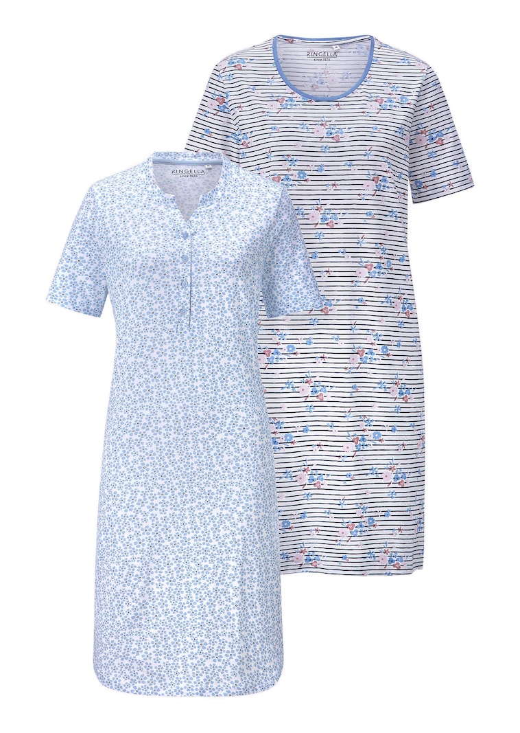Nachthemden im 2er-Pack aus reiner Baumwolle