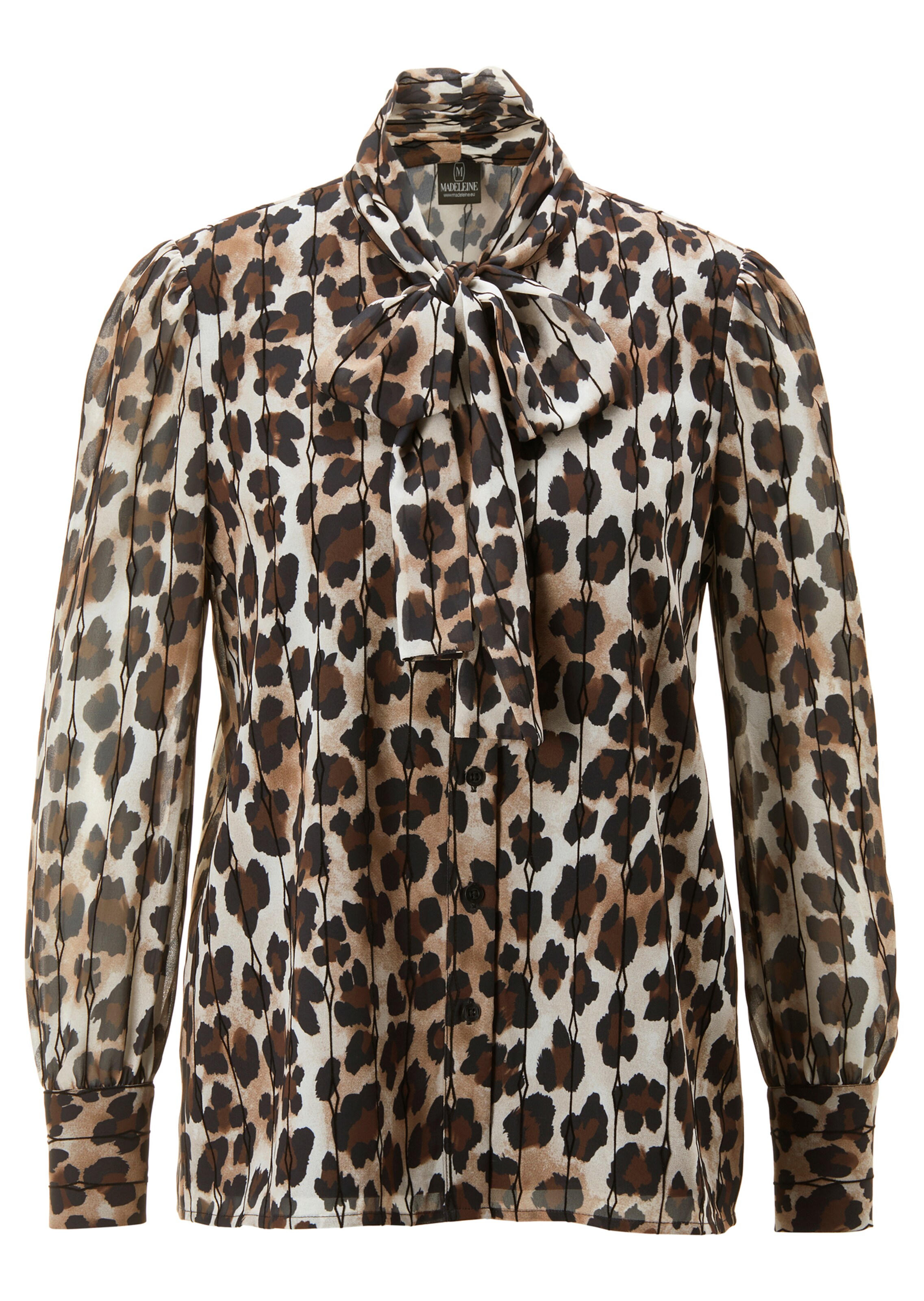 Schluppen-Bluse mit Leo-Print