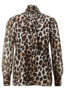 Schluppen-Bluse mit Leo-Print thumbnail 1