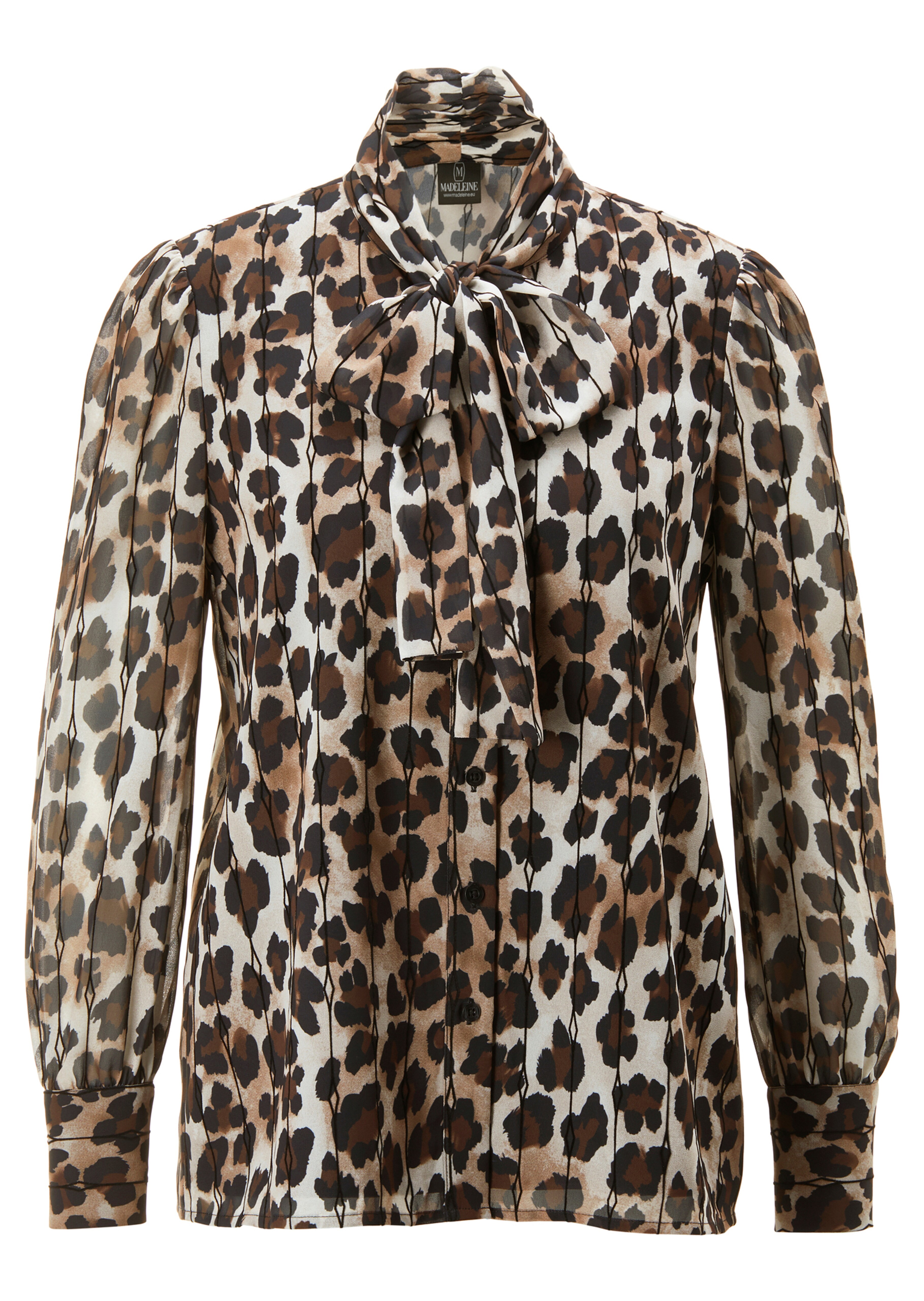 Schluppen-Bluse mit Leo-Print