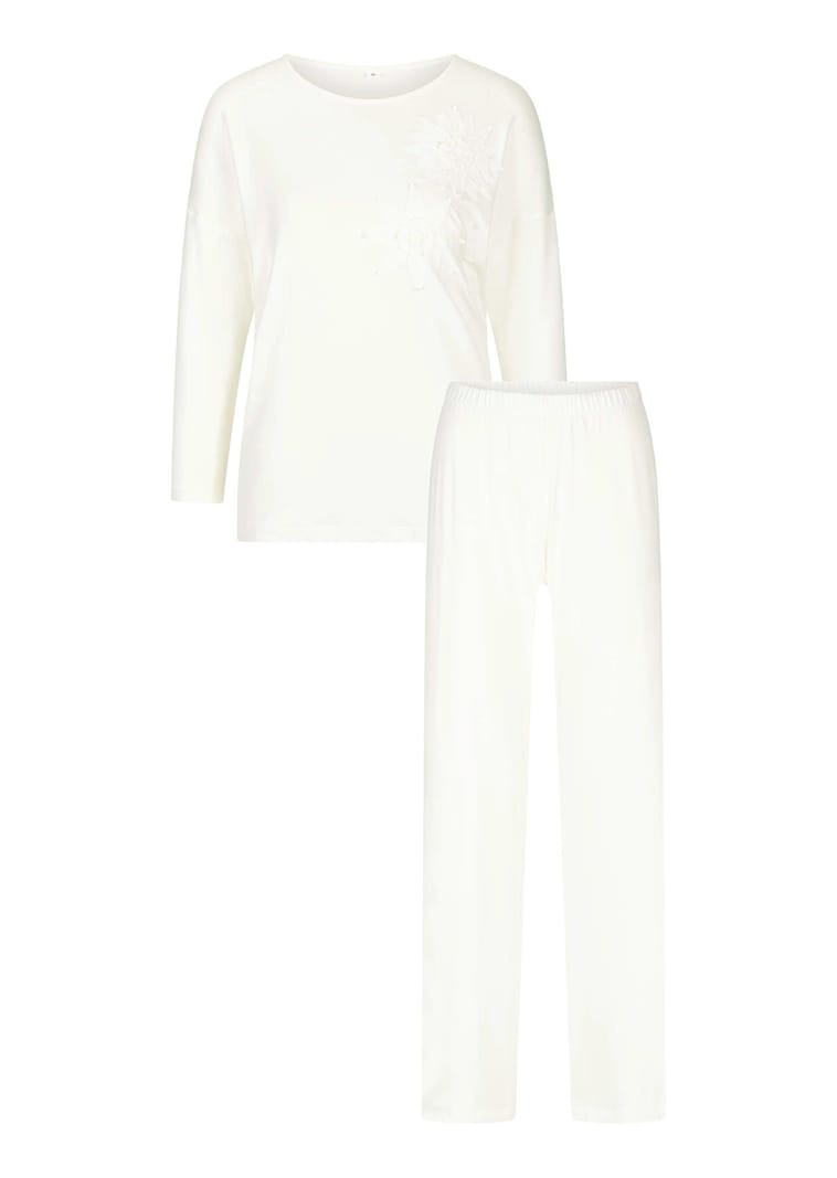 Pyjama mit Blütenapplikation
