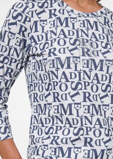 Shirt mit 3/4-Ärmel und Letterprint thumbnail 5