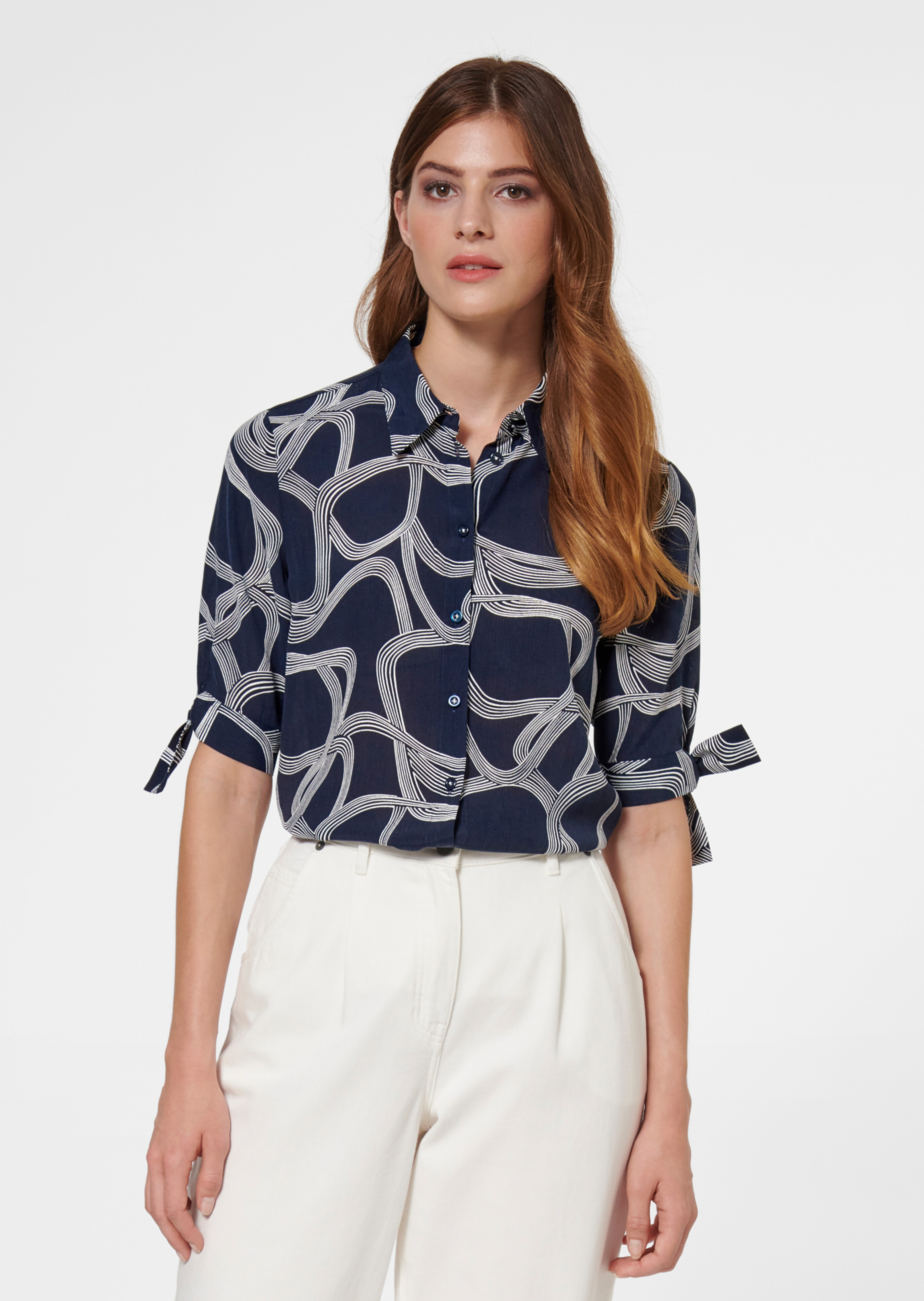 Hemdbluse mit Unikat-Print