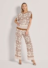 Relaxed summer top in a mixed-material design thumbnail 3