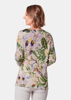 Dezenter Pullover mit Blumenmotiv thumbnail 2
