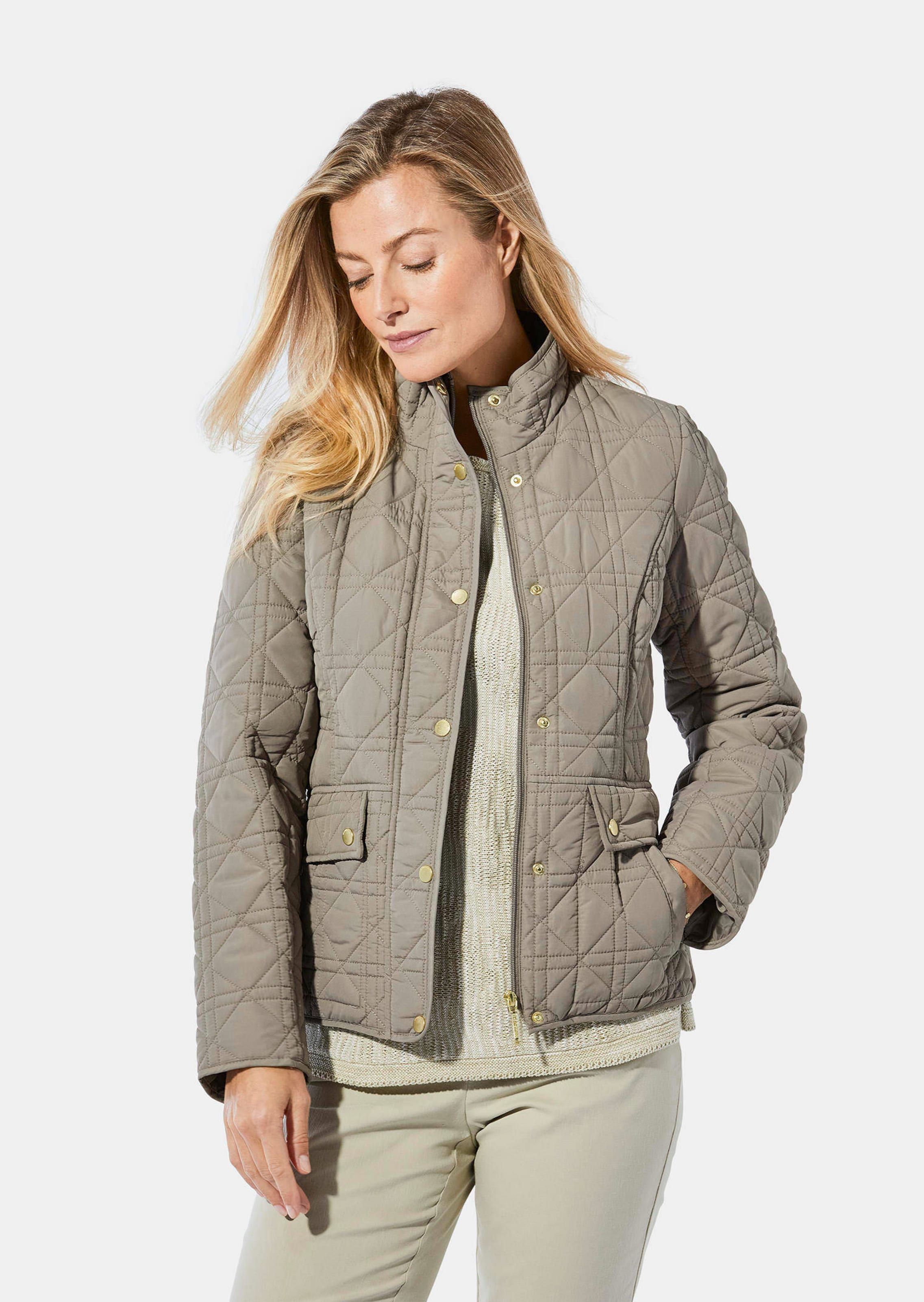 Steppjacke mit zweierlei Steppmuster