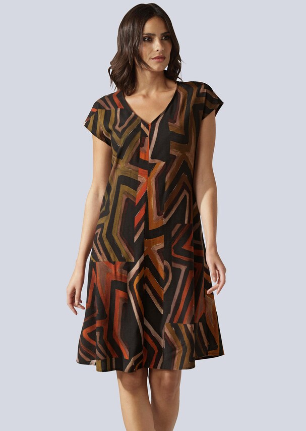Kleid mit Ethnodruckdessin 3