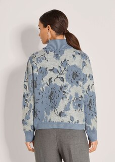 Floraler Jacquard-Pullover mit Rollkragen thumbnail 3