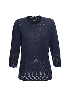 Lichte pullover met mooi ajour boorden thumbnail 4