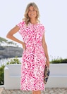 Linnen jurk met all-over print & strikceintuurtje thumbnail 7