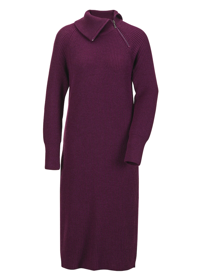 Robe en tricot avec col asymétrique