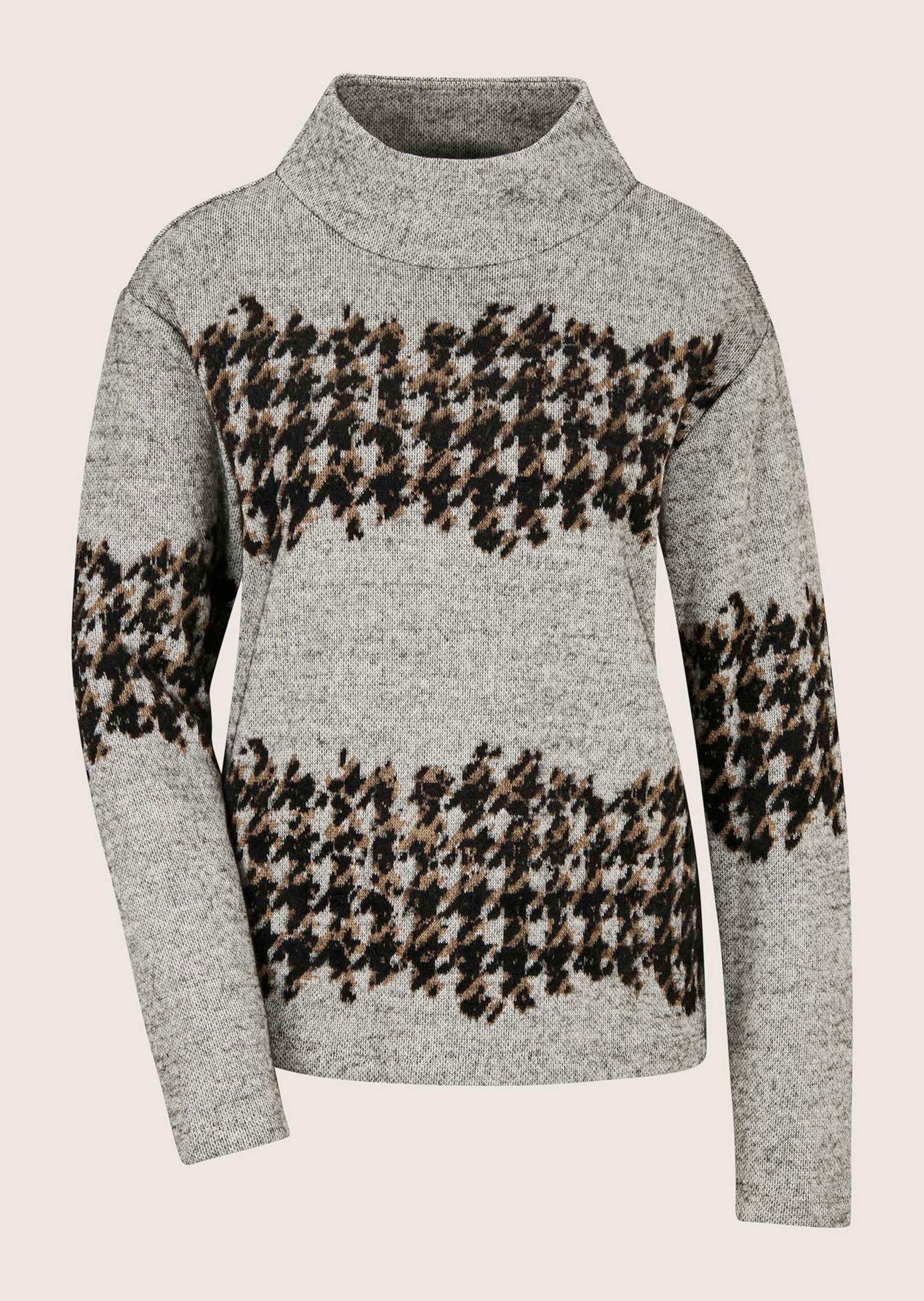 Jacquard-Sweatshirt mit Hahnentritt