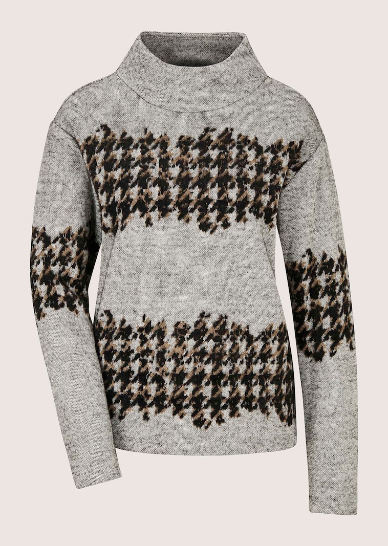 Jacquard-Sweatshirt mit Hahnentritt