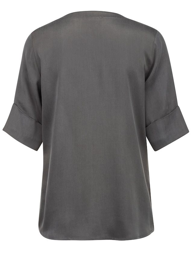 Satinbluse mit Aufschlag 5