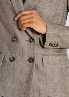 Zweireihiger Blazer mit dezenten Streifen thumbnail 5
