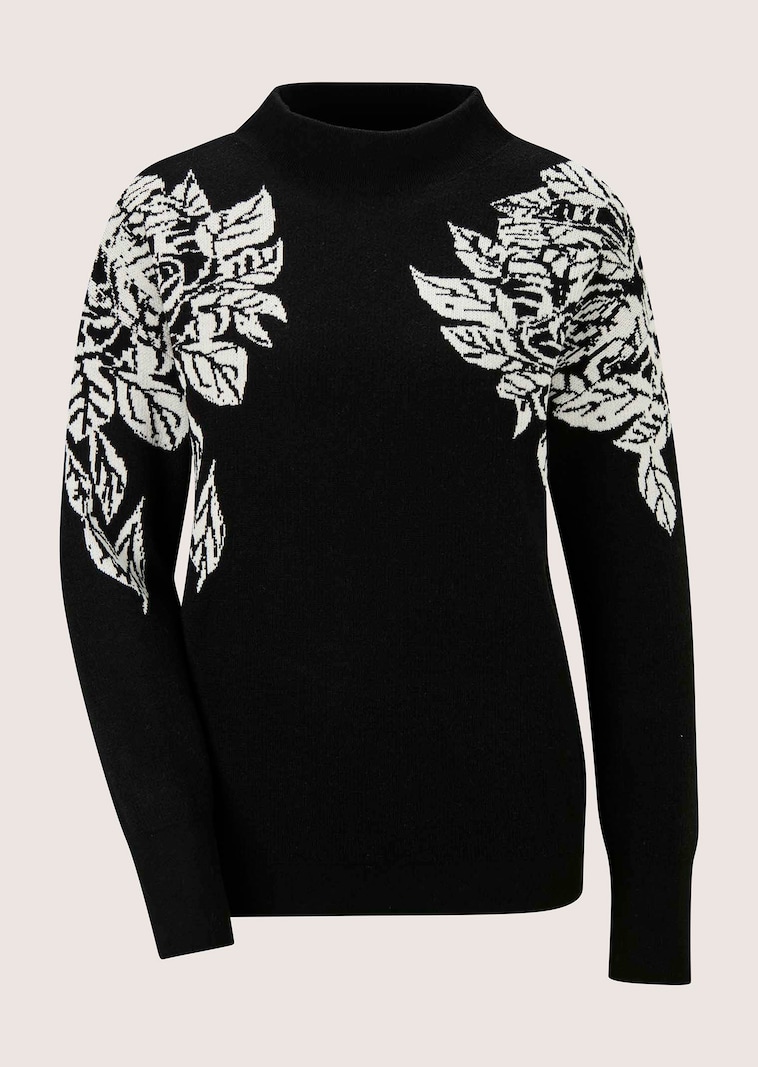 Jacquard-Pullover mit floralem Motiv