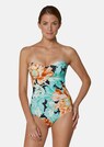 Bandeau-Badeanzug mit Blütenprint thumbnail 1