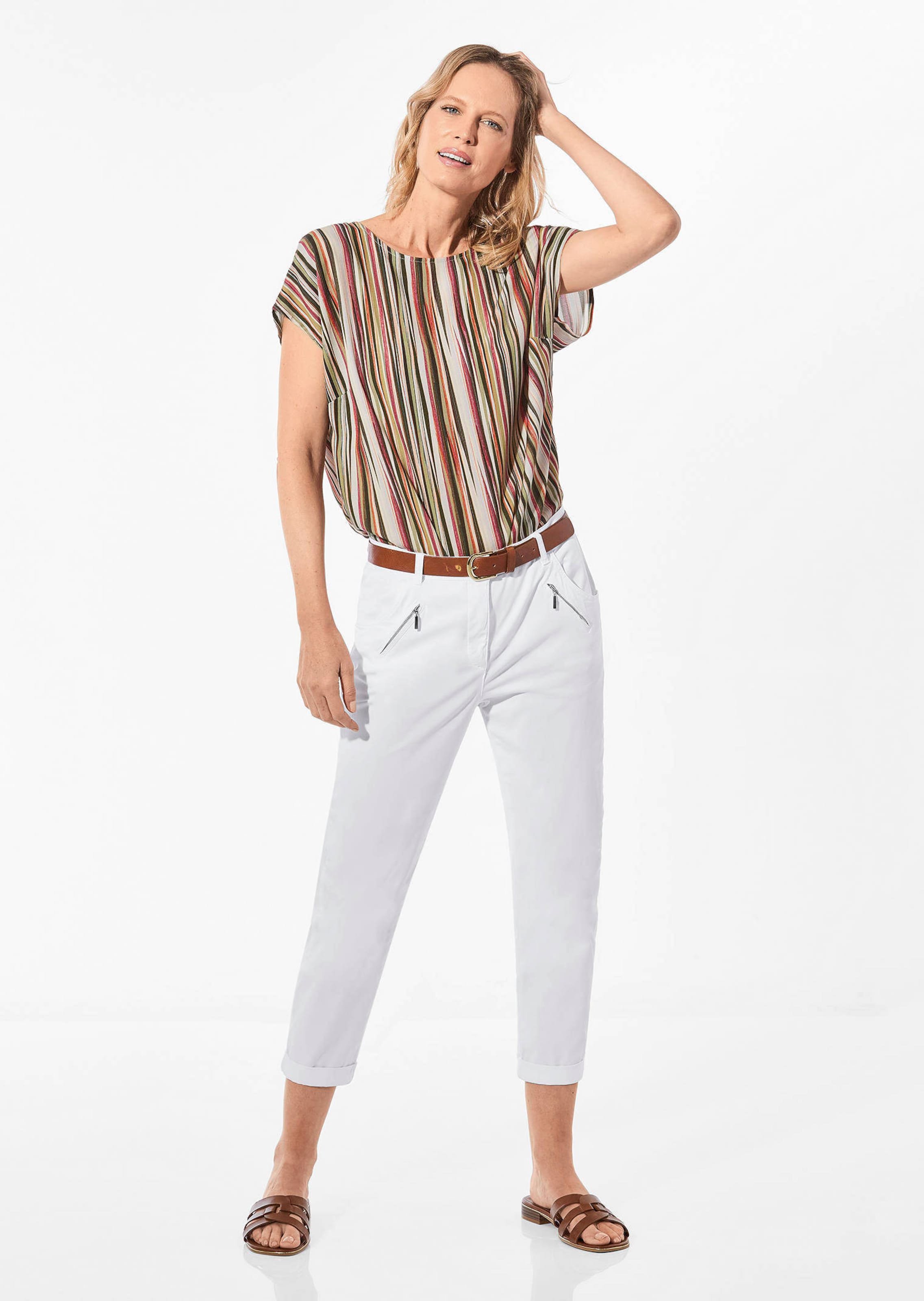 Pantalon chino toucher peau de pêche - blanc - Gr. 42 de Goldner Fashion