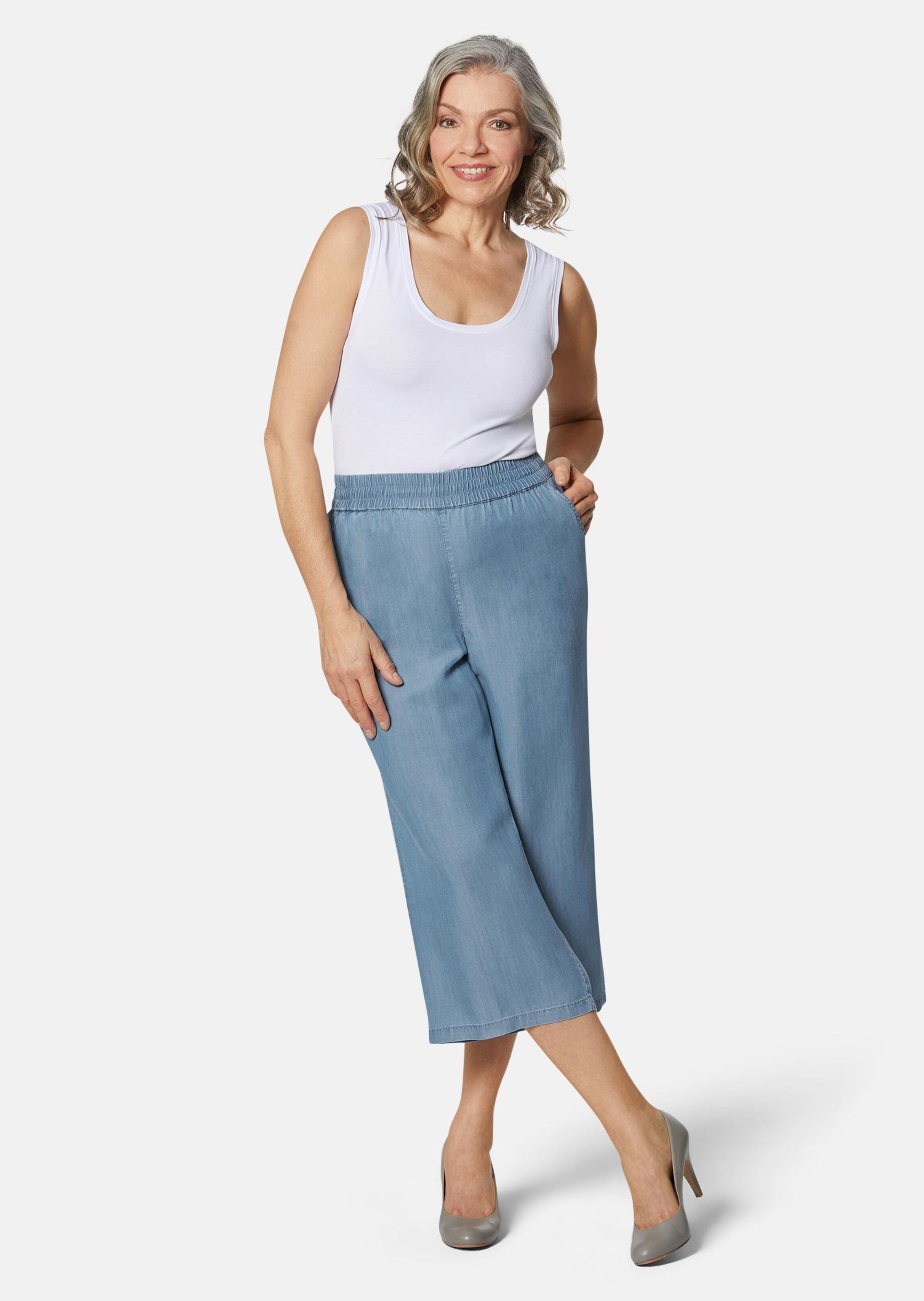 Pantalon court confortable - bleu clair - Gr. 27 de Goldner Fashion