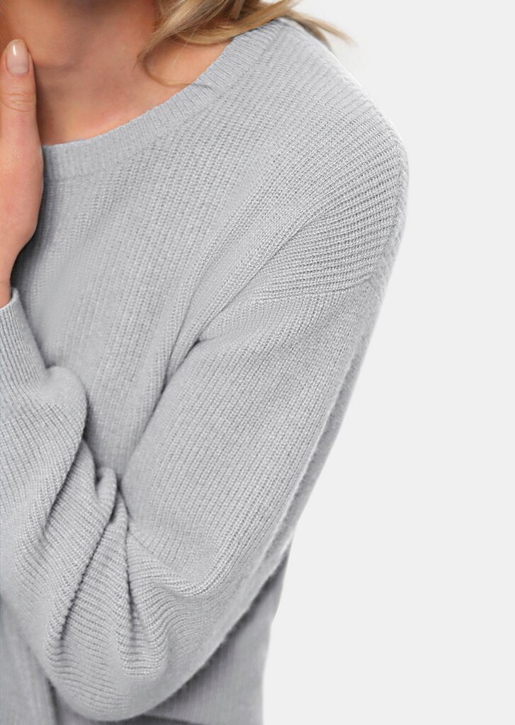 Kaschmirpullover in Patentstrick mit Rundhals