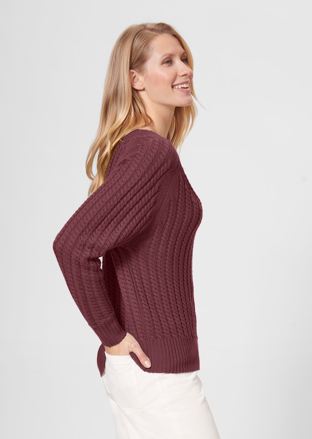 V-neck cable-knit jumper 3