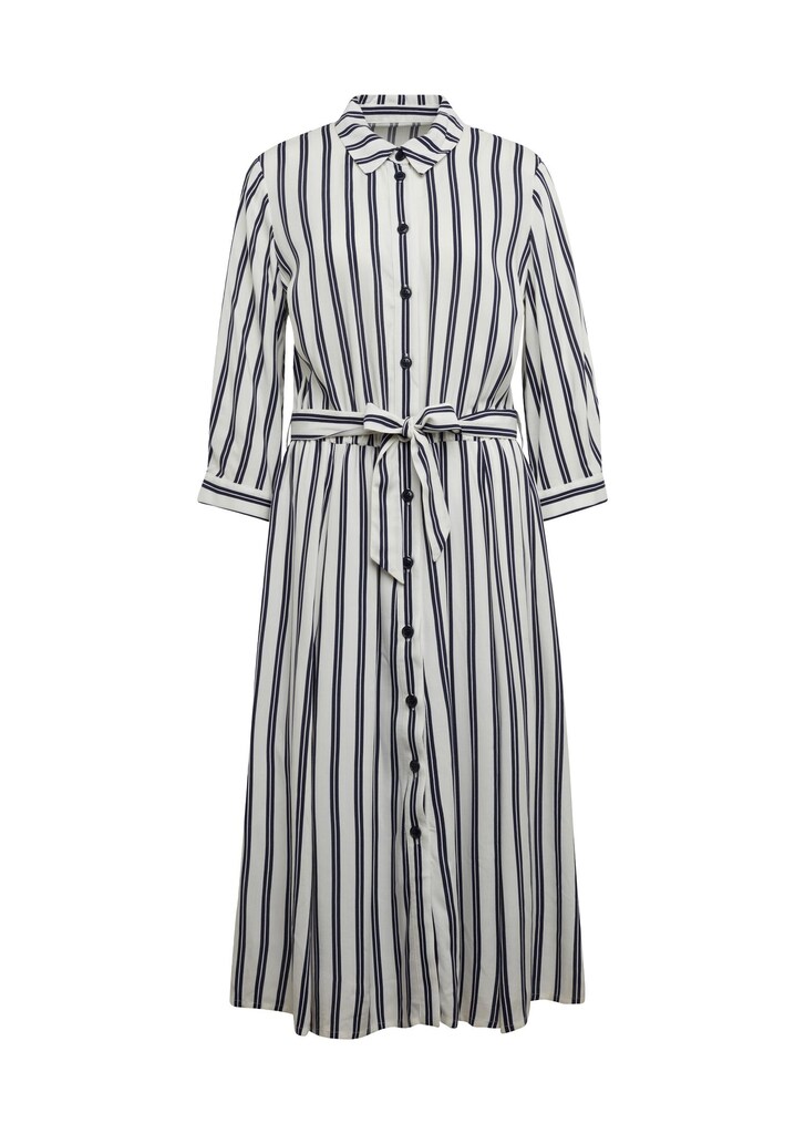 Hemdblusenkleid mit streckendem Streifendruck