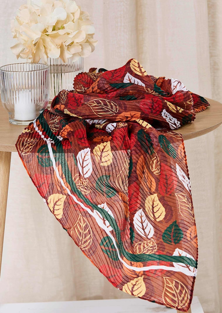 Schaltuch mit Blätter-Print