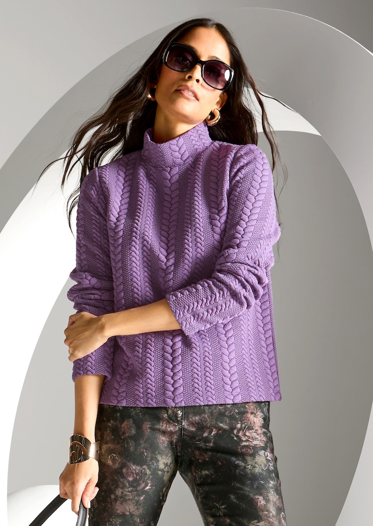 Sweatshirt mit Zopfstruktur